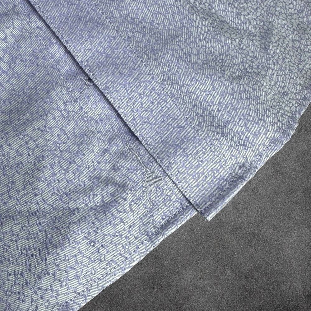 Marc Anthony Luxury Slim Fit Button Up Shirt Men's Medium Blue Geometric Print - Picture 3 of 6